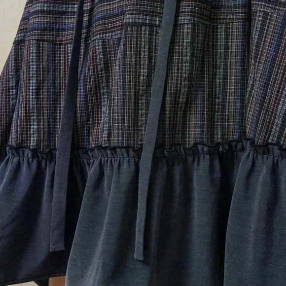 Multicolor Cute Women's Vacation Contrast Striped Ruffle Hem Tie Neck Dress - Picture 8 of 8